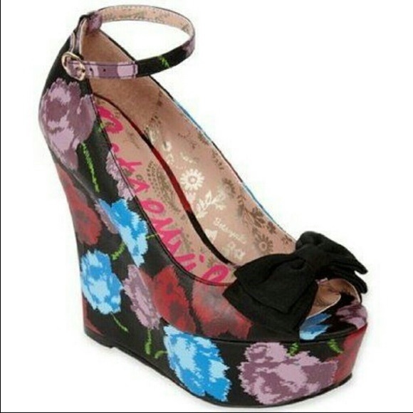Betsey Johnson Shoes - Betsey Johnson Betseyville Peep-toe Wedge Heel